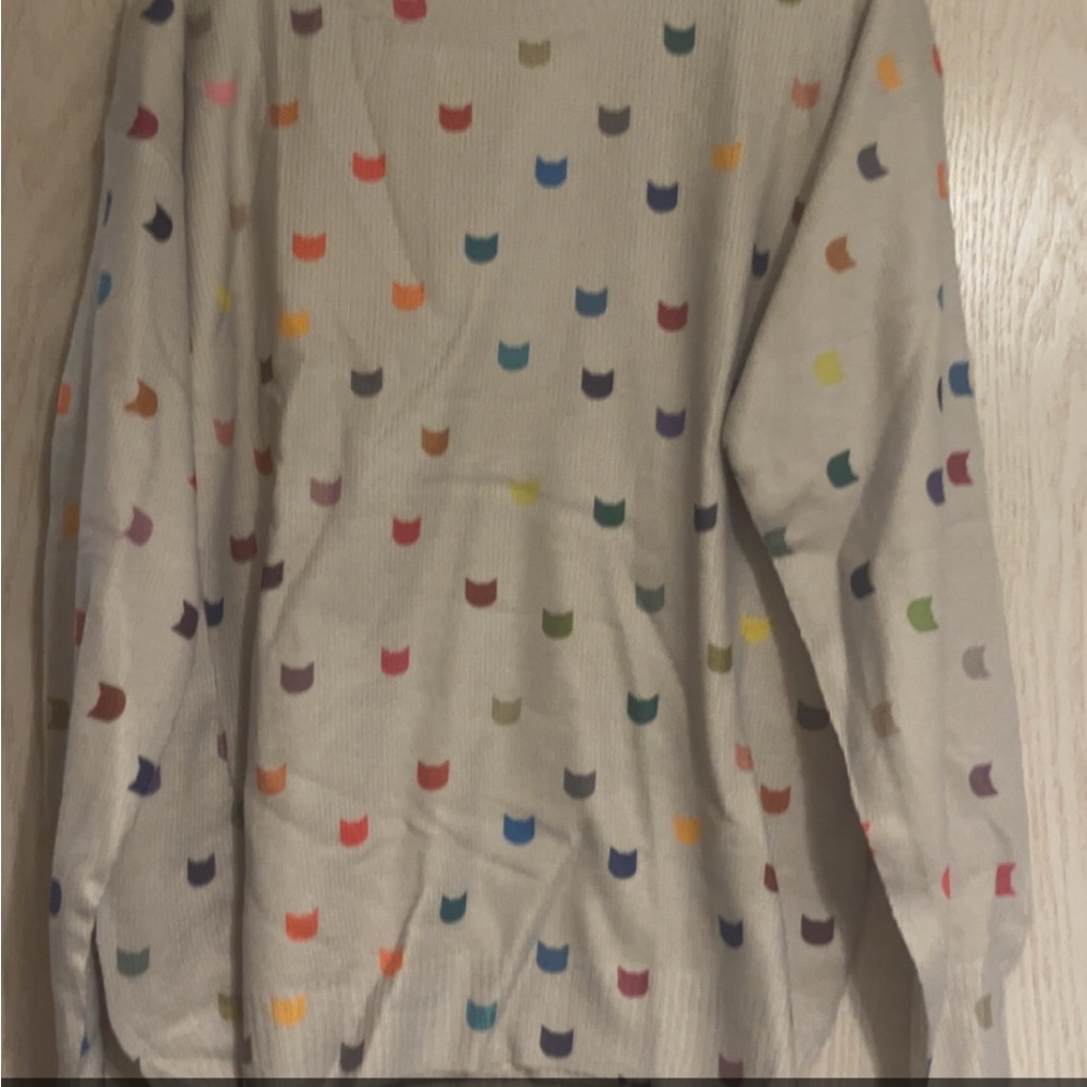Colorful kitty cat Dot Sweater